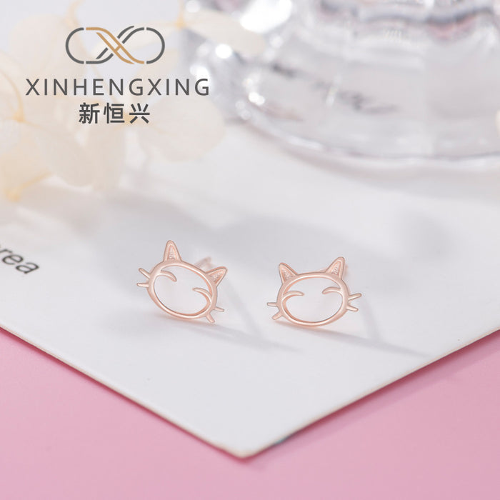 Wholesale Earrings Sterling Silver Cute Cats JDC-ES-STJ002