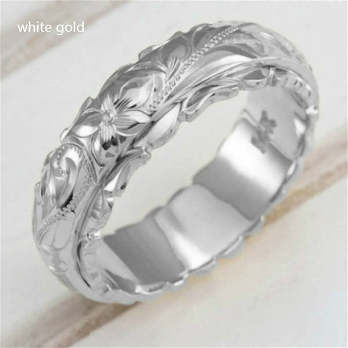 Wholesale 14K Gold Sculpture Roses Alloy Ring JDC-RS-LongR008