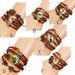 Jewelry WholesaleWholesale Multilayer Vintage Time Gemstone PU Braided Bracelet JDC-BT-PK014 Bracelet 庞克 %variant_option1% %variant_option2% %variant_option3%  Factory Price JoyasDeChina Joyas De China