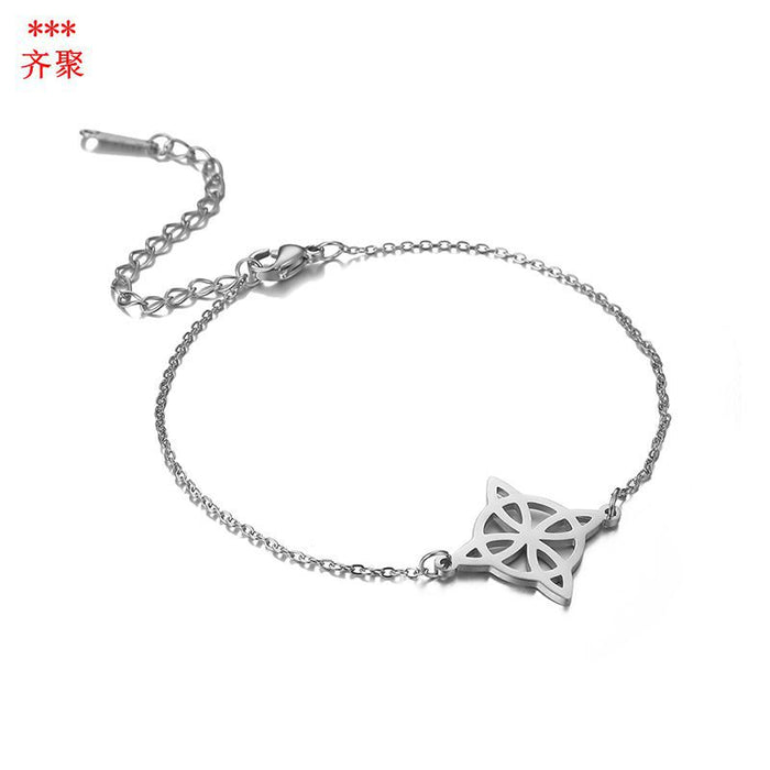 Wholesale Bracelet Stainless Steel Openwork Flower Adjustable JDC-BT-QiJu002