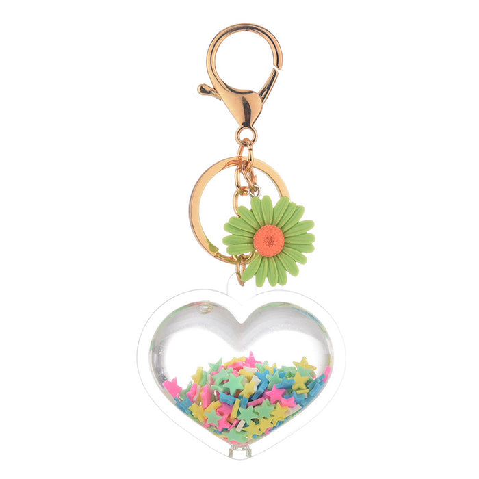 Wholesale Acrylic Color Stereo Pattern Oiled Heart Shape Keychain JDC-KC-YPin008