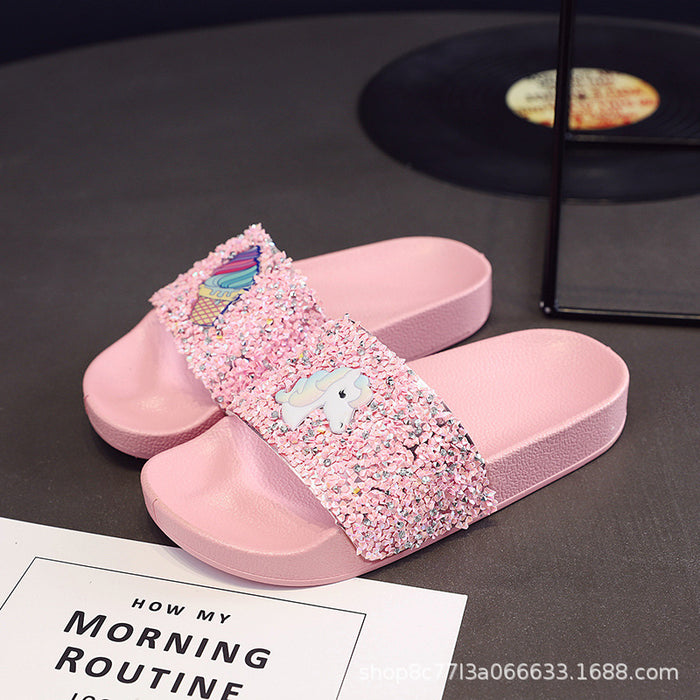 Wholesale popular cartoon children and girls sandals and slippers JDC-SP-YiK001