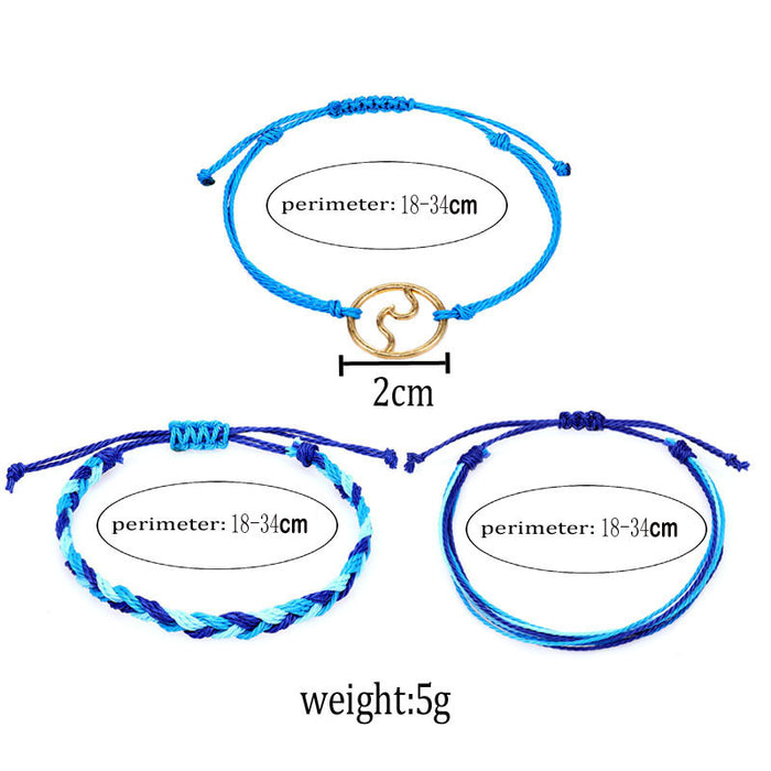 Jewelry WholesaleWholesale Wax Wire Braided Surf Anklet Boho Wave Anklet JDC-AS-Yh006 Anklet 益烨 %variant_option1% %variant_option2% %variant_option3%  Factory Price JoyasDeChina Joyas De China