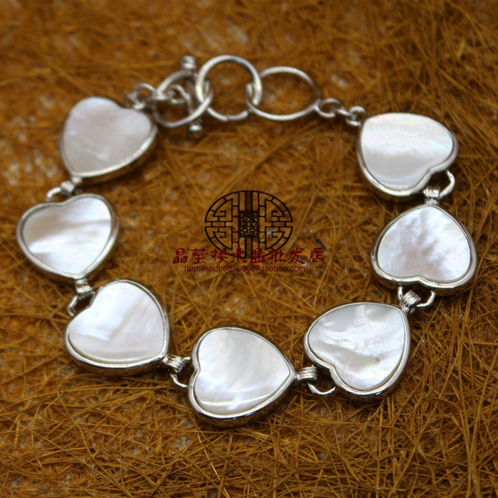 Wholesale Delicate Shell Pearl Shell Heart Bracelet Bracelet MOQ≥2 JDC-BT-jinshe002