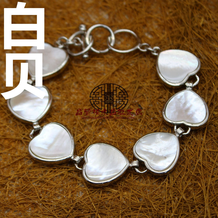 Wholesale Delicate Shell Pearl Shell Heart Bracelet Bracelet MOQ≥2 JDC-BT-jinshe002