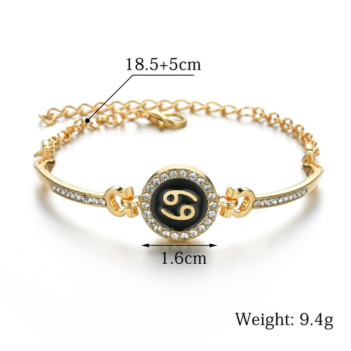 Jewelry WholesaleWholesale gold drip oil 12 constellation alloy bracelet JDC-BT-XYing001 Bracelet 欣滢 %variant_option1% %variant_option2% %variant_option3%  Factory Price JoyasDeChina Joyas De China