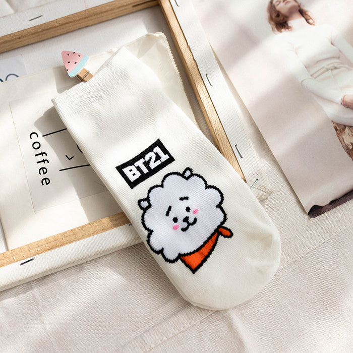 Wholesale socks women cute cartoon straight socks JDC-SK-CYu003