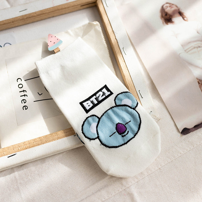 Wholesale socks women cute cartoon straight socks JDC-SK-CYu003