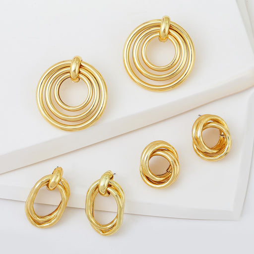 Jewelry WholesaleWholesale large earrings round gold metal irregular earrings JDC-ES-ManY014 Earrings 满溢 %variant_option1% %variant_option2% %variant_option3%  Factory Price JoyasDeChina Joyas De China