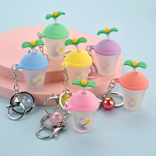 Jewelry WholesaleWholesale swing grass potted milk tea cup with light keychain JDC-KC-YPin010 Keychains 严品 %variant_option1% %variant_option2% %variant_option3%  Factory Price JoyasDeChina Joyas De China