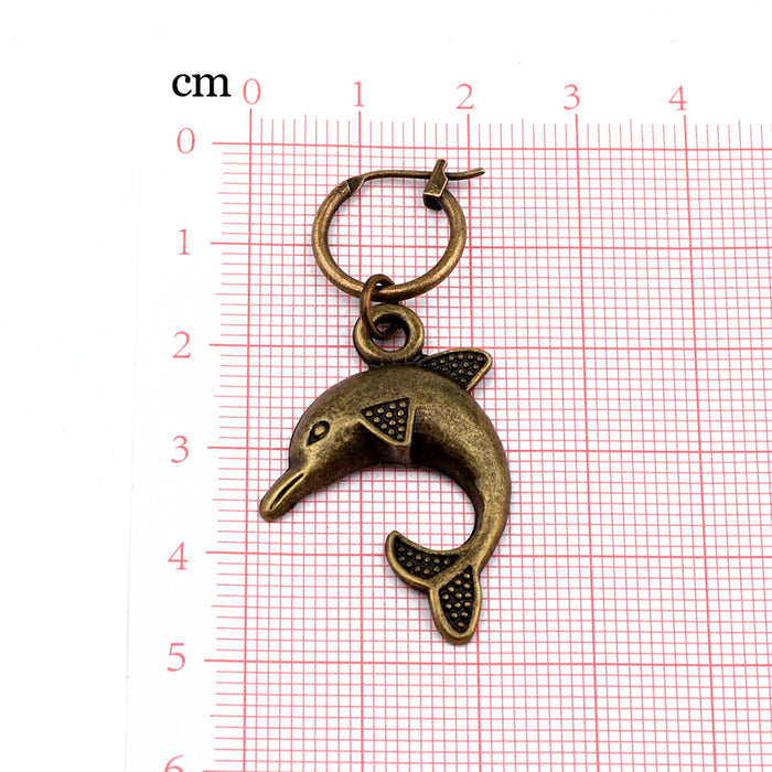 Wholesale Vintage Punk Personality Bronze Earrings JDC-ES-GeJiao001