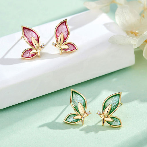 Jewelry WholesaleWholesale S925 Silver Needle Mandarin Duck Butterfly Earrings JDC-ES-Duoli009 Earrings 朵丽 %variant_option1% %variant_option2% %variant_option3%  Factory Price JoyasDeChina Joyas De China