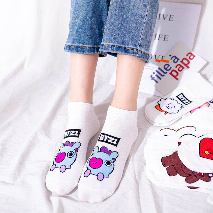 Wholesale socks women cute cartoon straight socks JDC-SK-CYu003