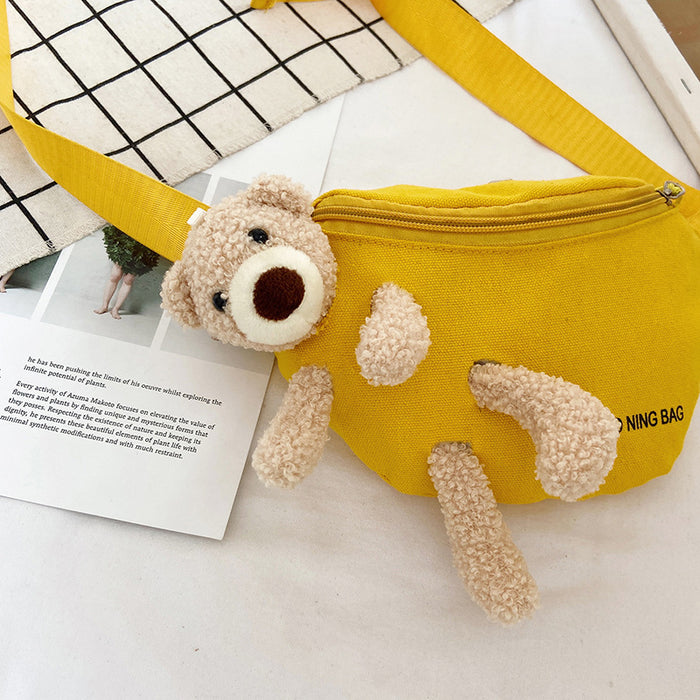 Wholesale Shoulder Bag Canvas Cute Bear Diagonal Waist Bag JDC-SD-MJ008