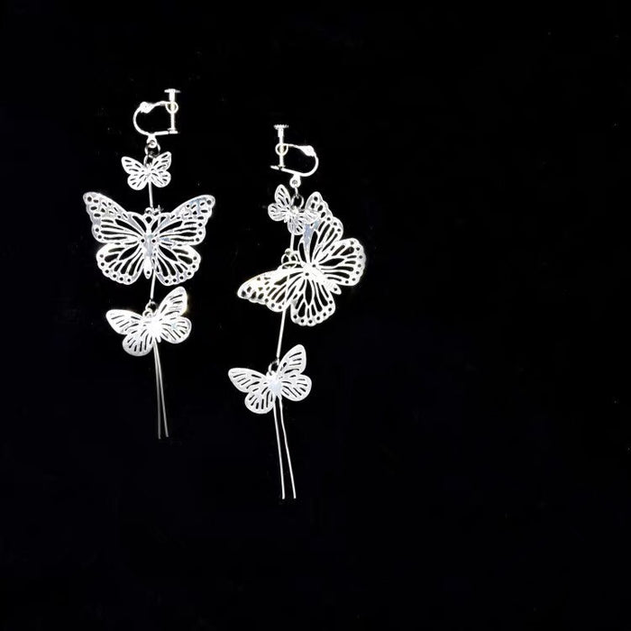 Jewelry WholesaleWholesale i butterfly fluttering silver hollow butterfly element earrings JDC-ES-Wenhuam003 Earrings 未闻花名 %variant_option1% %variant_option2% %variant_option3%  Factory Price JoyasDeChina Joyas De China