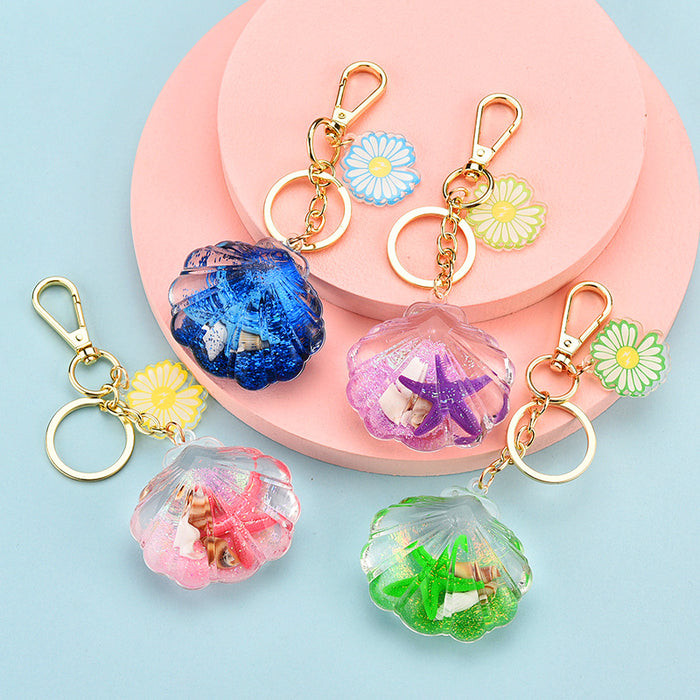 Jewelry WholesaleWholesale Acrylic Starfish Beach Creature Floating Keychain JDC-KC-YPin002 Keychains 严品 %variant_option1% %variant_option2% %variant_option3%  Factory Price JoyasDeChina Joyas De China