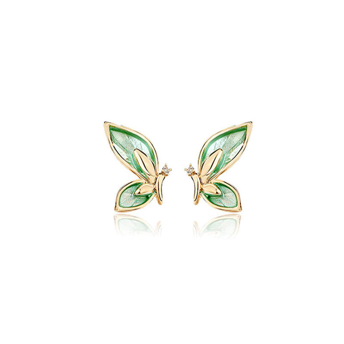 Jewelry WholesaleWholesale S925 Silver Needle Mandarin Duck Butterfly Earrings JDC-ES-Duoli009 Earrings 朵丽 %variant_option1% %variant_option2% %variant_option3%  Factory Price JoyasDeChina Joyas De China