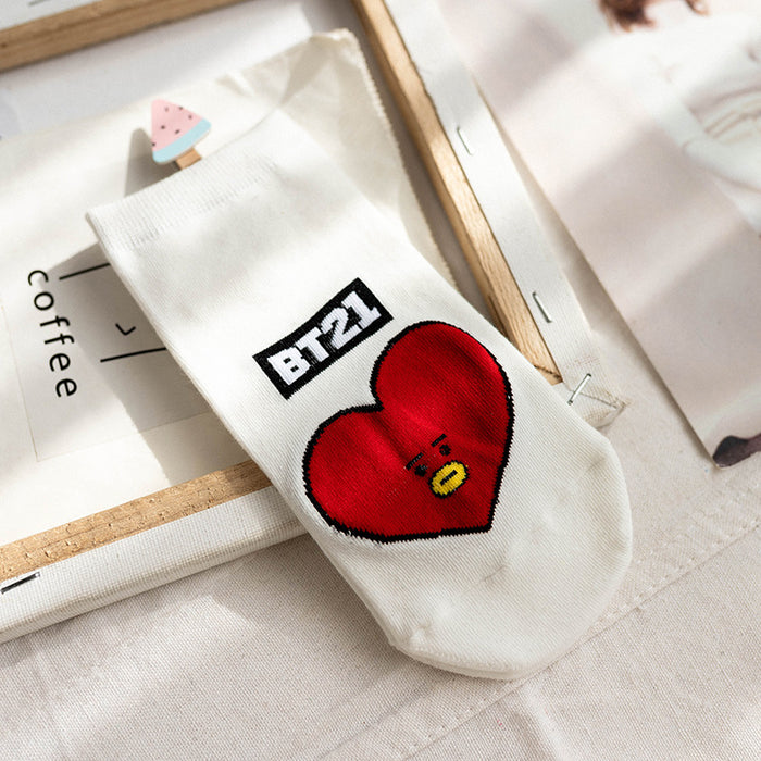 Wholesale socks women cute cartoon straight socks JDC-SK-CYu003