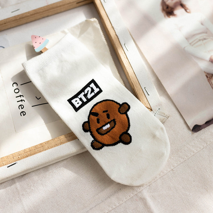 Wholesale socks women cute cartoon straight socks JDC-SK-CYu003