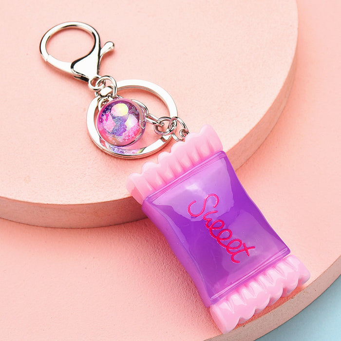 Wholesale Keychains Acrylic Hardware Light Up Candy Bag LED JDC-KC-YPin033