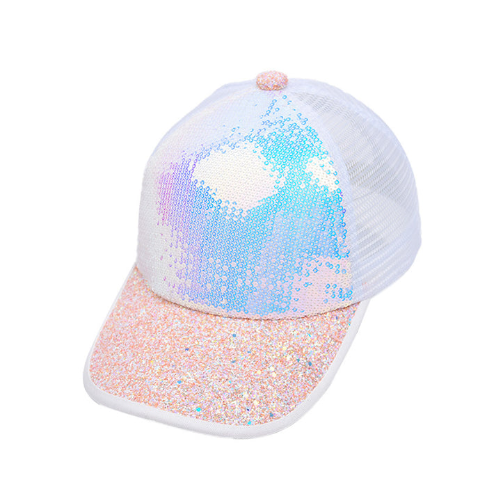 Wholesale Glitter Sequin Baseball Cap Sunscreen Sunshade MOQ≥2 JDC-FH-WenR017