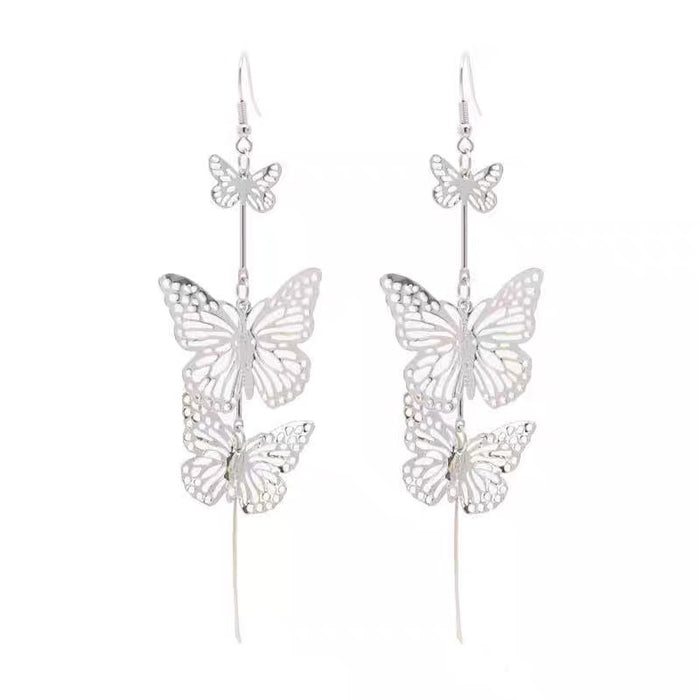 Jewelry WholesaleWholesale i butterfly fluttering silver hollow butterfly element earrings JDC-ES-Wenhuam003 Earrings 未闻花名 %variant_option1% %variant_option2% %variant_option3%  Factory Price JoyasDeChina Joyas De China