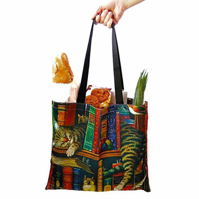 Wholesale Printing Waterproof Cotton Sack Oil Painting Cat Cloth Bag Eco-friendly JDC-SD-QTu002