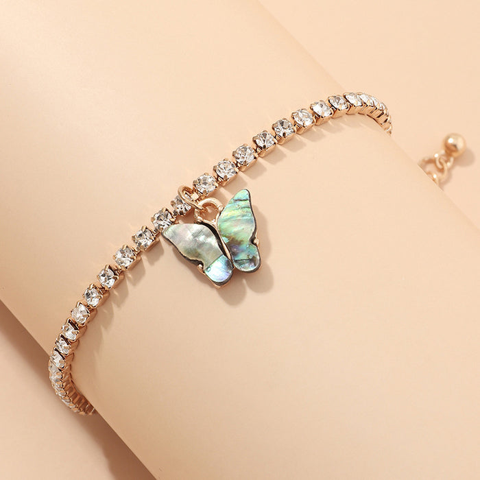 Jewelry WholesaleWholesale Rhinestone Alloy Butterfly Bracelet Tennis Chain JDC-BT-NZ036 Bracelet 奈珠 %variant_option1% %variant_option2% %variant_option3%  Factory Price JoyasDeChina Joyas De China