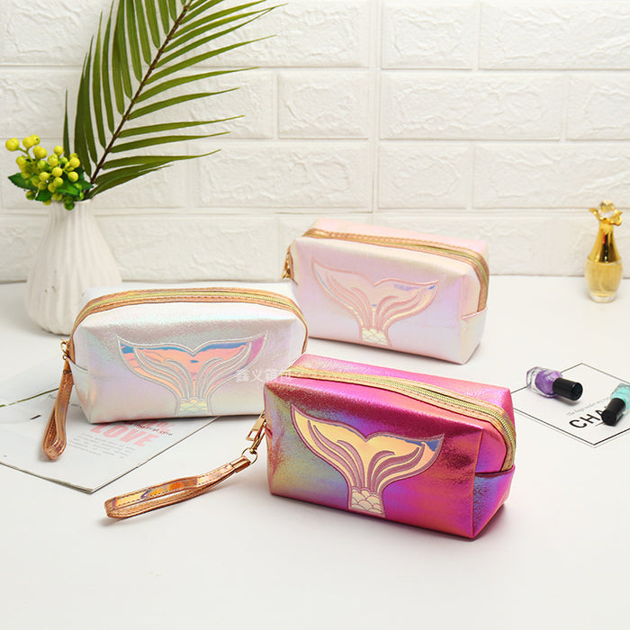 Wholesale Cosmetic Bag PU Laser Fishtail Large Capacity Travel Multi-function JDC-CB-XinYi004