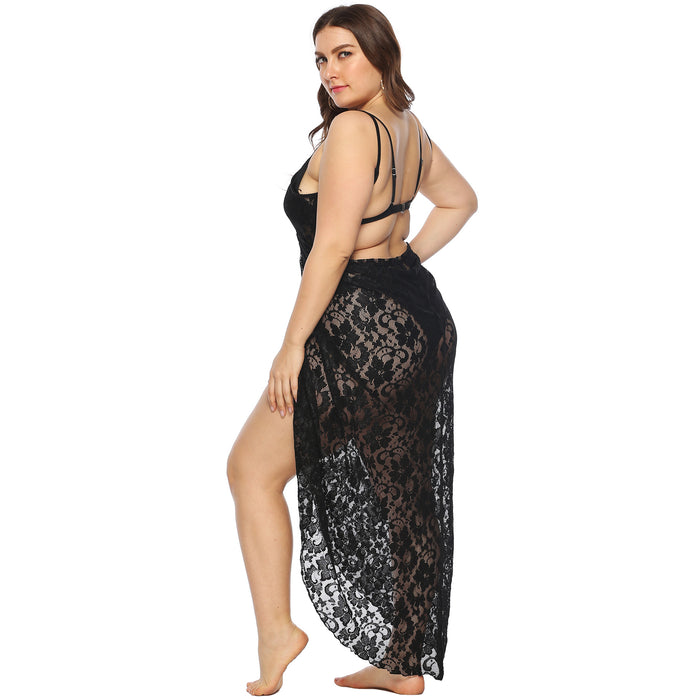 Wholesale Plus Size Sexy Lace Polyester Beach Cover Up JDC-BCU-Yimei002