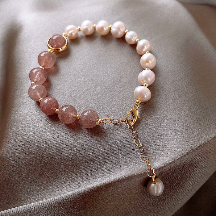 Wholesale Bracelet Strawberry Crystal Baroque Pearl Bracelet JDC-BT-NianJ003