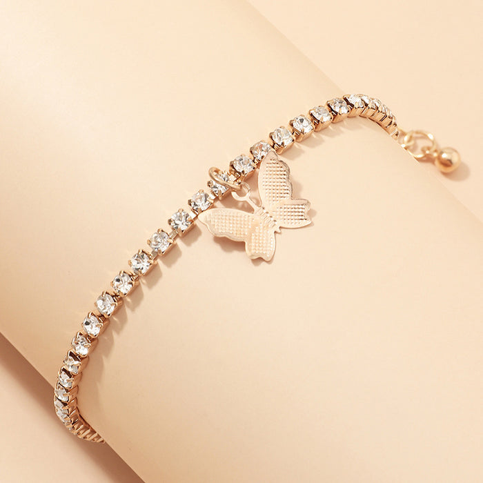 Jewelry WholesaleWholesale Rhinestone Alloy Butterfly Bracelet Tennis Chain JDC-BT-NZ036 Bracelet 奈珠 %variant_option1% %variant_option2% %variant_option3%  Factory Price JoyasDeChina Joyas De China