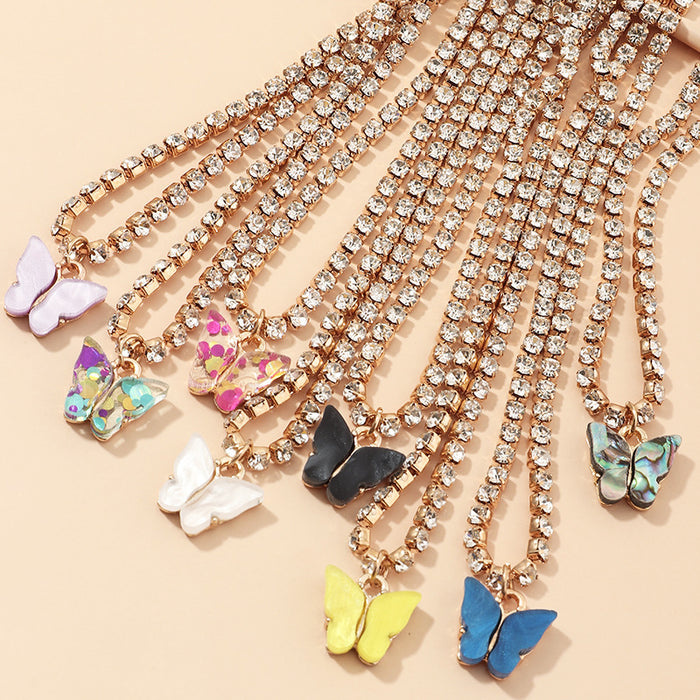 Jewelry WholesaleWholesale Rhinestone Alloy Butterfly Bracelet Tennis Chain JDC-BT-NZ036 Bracelet 奈珠 %variant_option1% %variant_option2% %variant_option3%  Factory Price JoyasDeChina Joyas De China