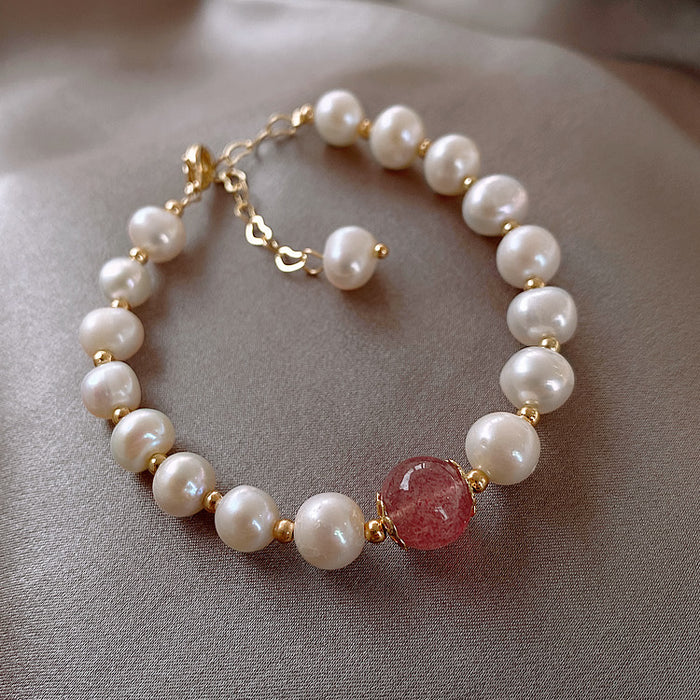 Wholesale Bracelet Strawberry Crystal Baroque Pearl Bracelet JDC-BT-NianJ003