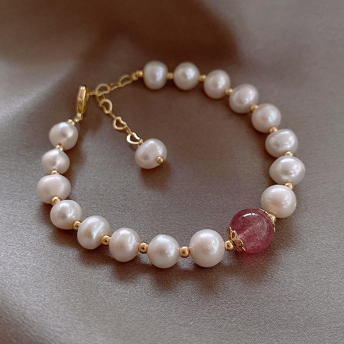 Wholesale Bracelet Strawberry Crystal Baroque Pearl Bracelet JDC-BT-NianJ003