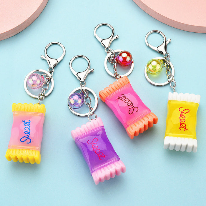 Wholesale Keychains Acrylic Hardware Light Up Candy Bag LED JDC-KC-YPin033