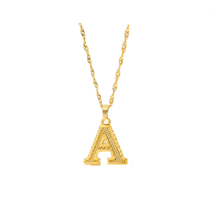 Jewelry WholesaleWholesale 26 English letters gold-plated 18K vacuum electroplating Necklace JDC-NE-MJ003 Necklaces 萌葭 %variant_option1% %variant_option2% %variant_option3%  Factory Price JoyasDeChina Joyas De China