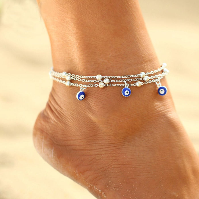 Jewelry WholesaleWholesale boho style turkish blue eye anklet JDC-AS-YeB030 Anklets 烨贝 %variant_option1% %variant_option2% %variant_option3%  Factory Price JoyasDeChina Joyas De China