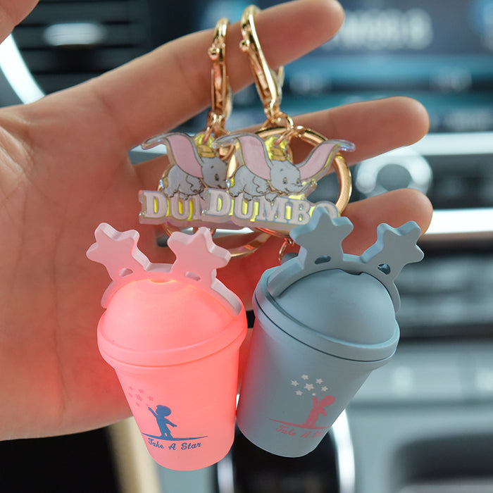 Wholesale Elephant Milk Tea Cup Resin Keychain (M) JDC-KC-JXi010