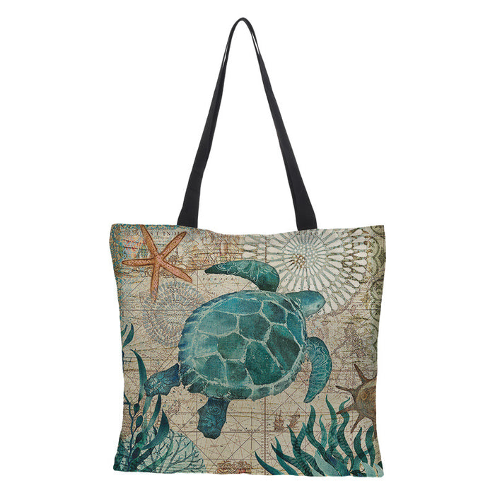 Wholesale Digital Printing Waterproof Cotton Linen 3D Turtle JDC-SD-QTu004