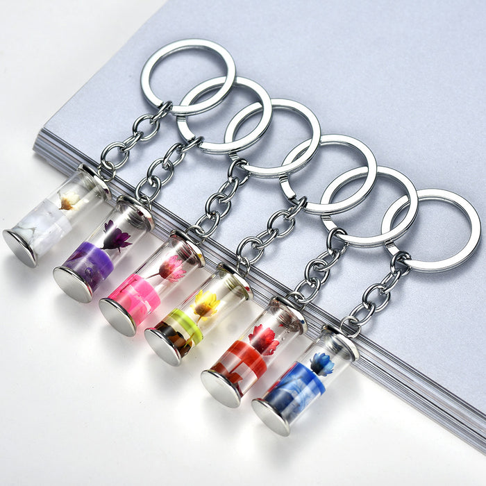 Jewelry WholesaleWholesale Glass Dried Flower Keychain JDC-KC-SongX006 Keychains 淞香 %variant_option1% %variant_option2% %variant_option3%  Factory Price JoyasDeChina Joyas De China