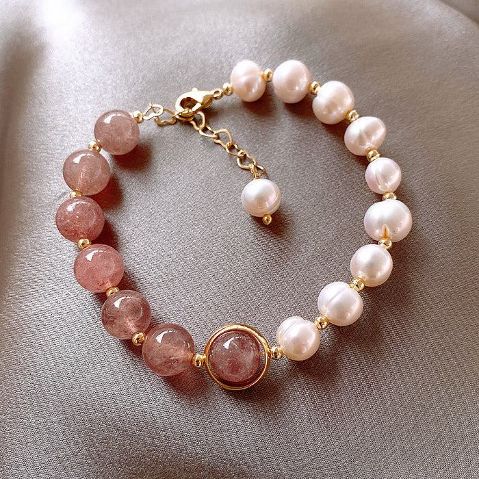 Wholesale Bracelet Strawberry Crystal Baroque Pearl Bracelet JDC-BT-NianJ003