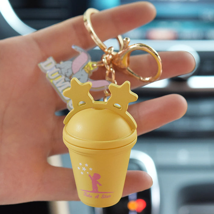 Wholesale Elephant Milk Tea Cup Resin Keychain (M) JDC-KC-JXi010