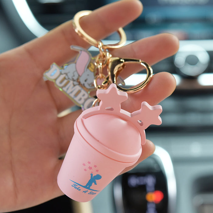 Wholesale Elephant Milk Tea Cup Resin Keychain (M) JDC-KC-JXi010