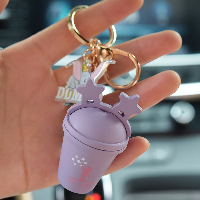 Wholesale Elephant Milk Tea Cup Resin Keychain (M) JDC-KC-JXi010