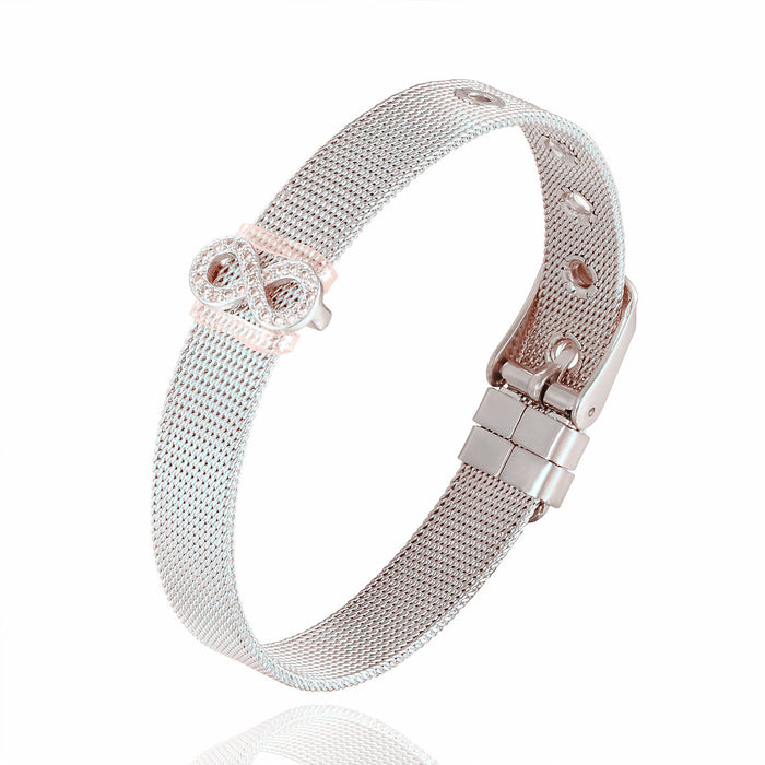 Wholesale Bracelet Stainless Steel Strap Copper Micro Inlay Figure 8 MOQ≥2 JDC-BT-ALD005