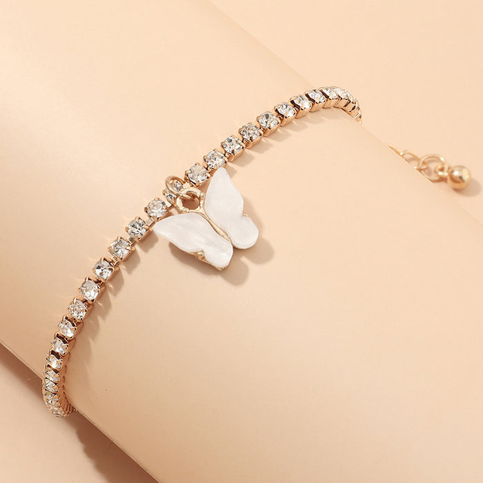 Jewelry WholesaleWholesale Rhinestone Alloy Butterfly Bracelet Tennis Chain JDC-BT-NZ036 Bracelet 奈珠 %variant_option1% %variant_option2% %variant_option3%  Factory Price JoyasDeChina Joyas De China