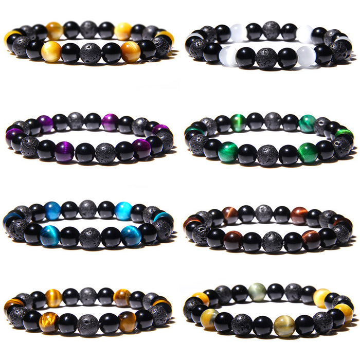 Wholesale Natural Stone Tiger Eye Hematite Beads Magnet Men Bracelet JDC-BT-YinY003