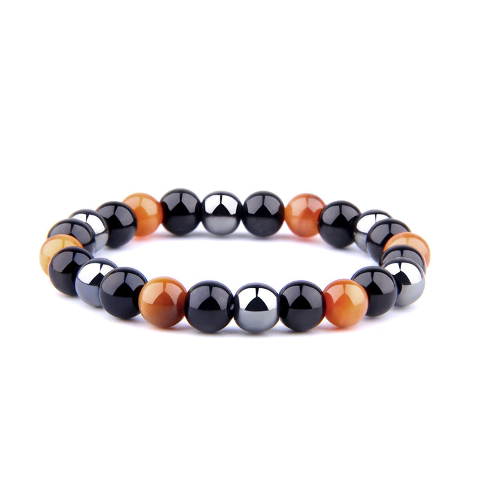 Wholesale Natural Stone Tiger Eye Hematite Beads Magnet Men Bracelet JDC-BT-YinY003