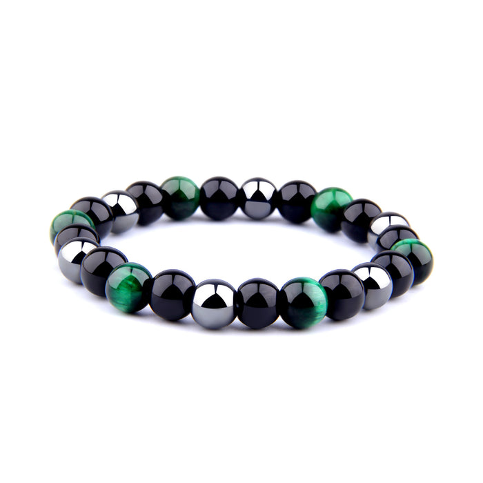 Wholesale Natural Stone Tiger Eye Hematite Beads Magnet Men Bracelet JDC-BT-YinY003